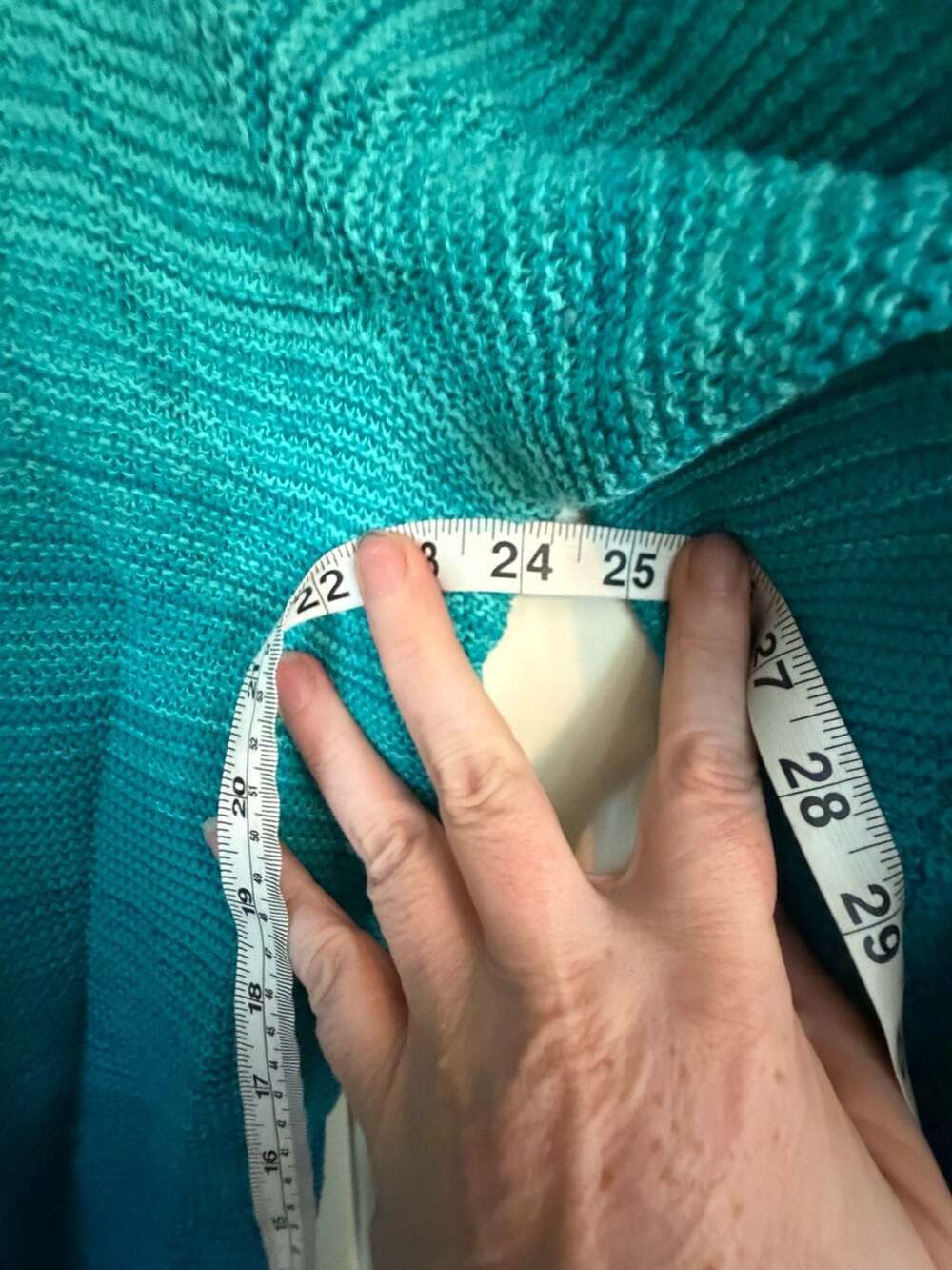 Chaps Women's Green to Blue Ombré Knit Pullover Sweater Size 2X - Picture 3 of 5
